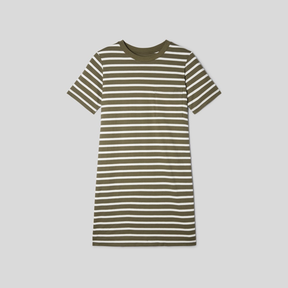 The Organic Cotton Weekend Tee Dress in Kalamata / Canvas Tan — alternate view