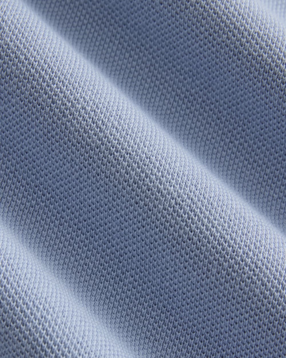 Oversized Pique Polo in Soft Blue — detail view
