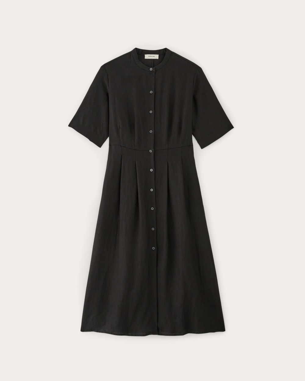 The Frolic Dress in Linen in Black — alternate view