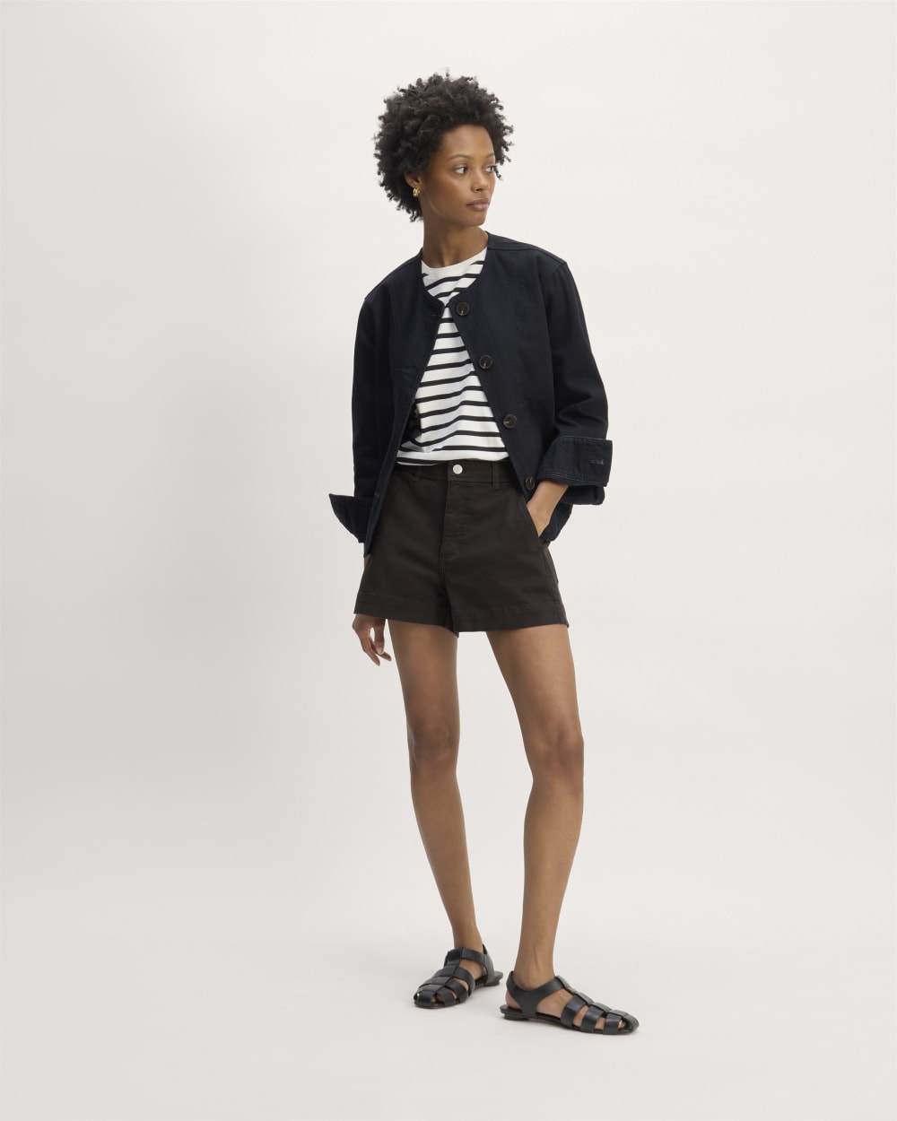 The Organic Way-High® Shortie Short in Black — detail view