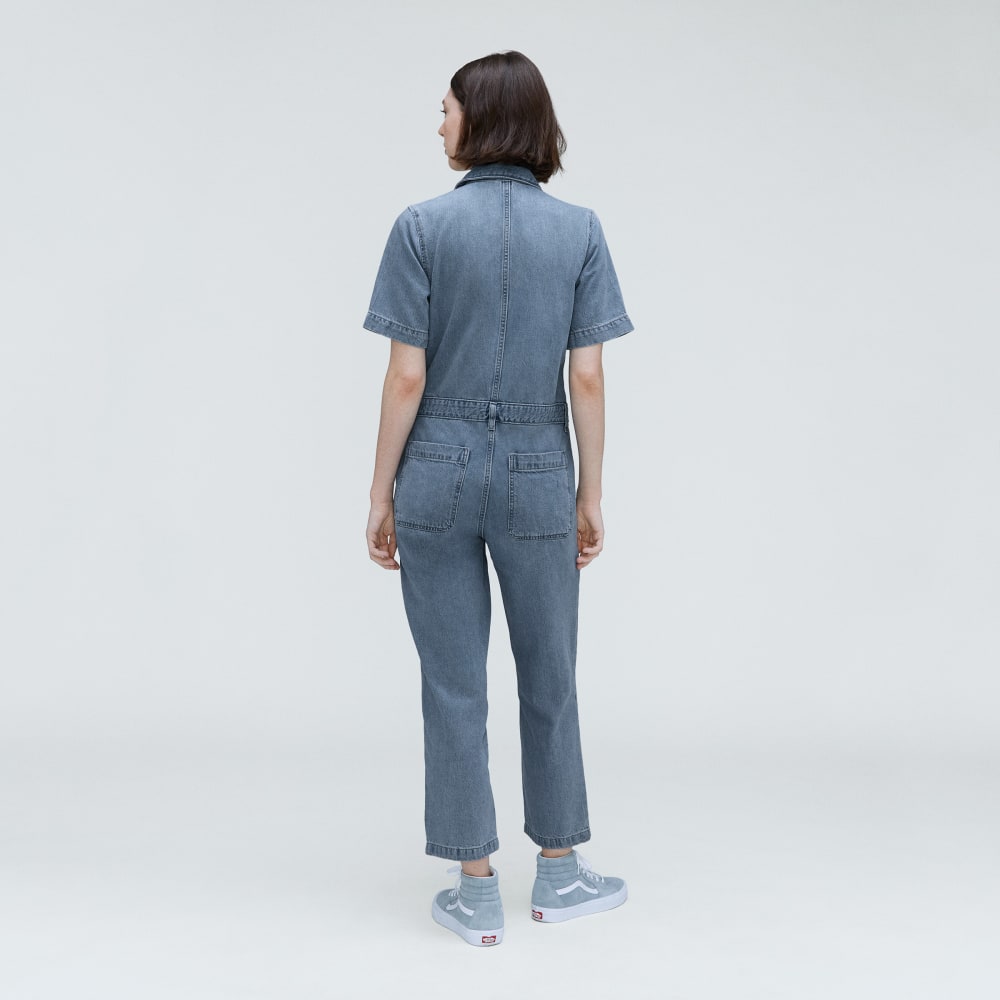 The Supersoft Jean Coverall in Shallow Water — detail view