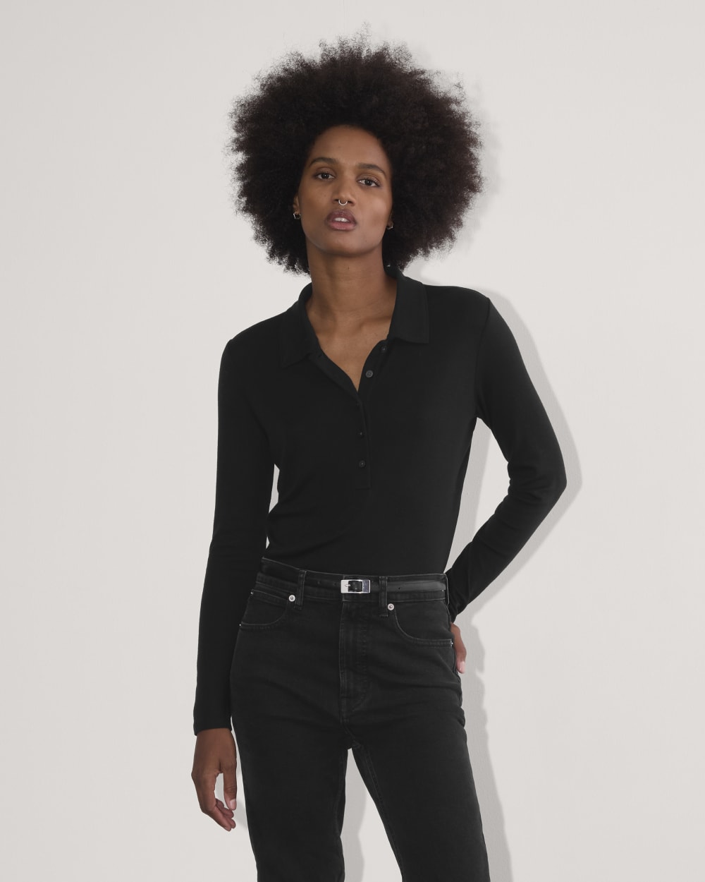 The Henley in Butterluxe in Black — front view