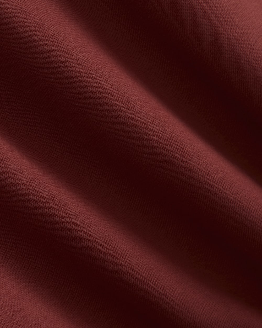 Luxe Fleece Raglan Crewneck in Merlot — detail view