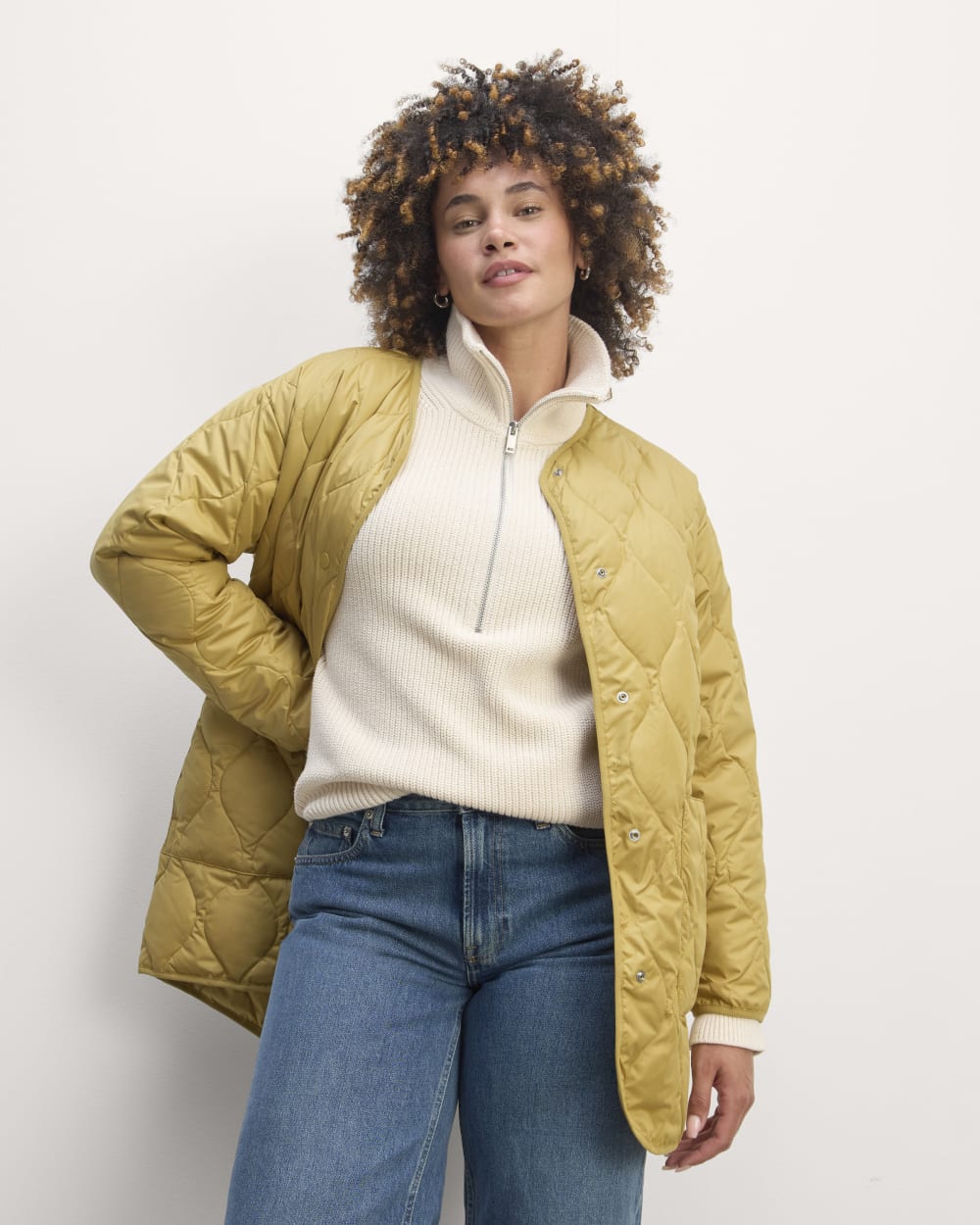 The Quilted Liner in Golden Oak — front view