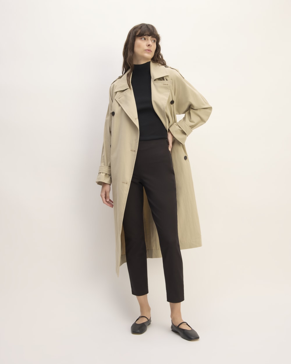 The Bi-Stretch Work Pant in Black — front view