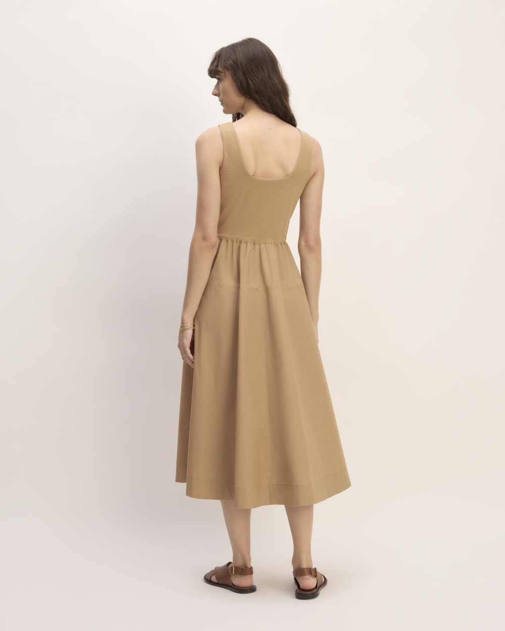 The Supima® Jersey Riviera Dress in Tiger's Eye — detail view