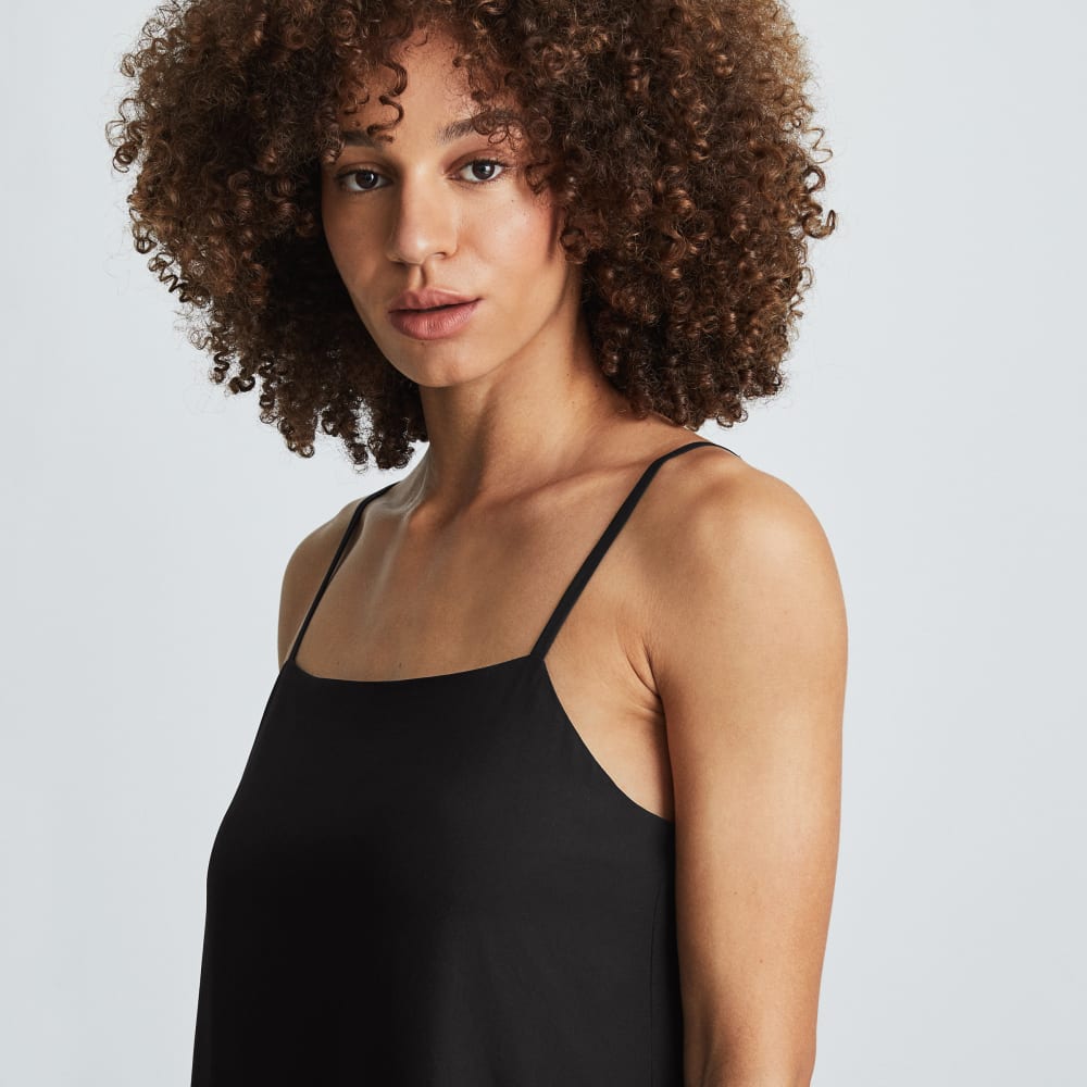 The Japanese GoWeave® Slip Dress in Black — detail view