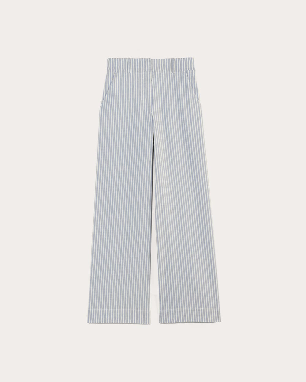 The Wide-Leg Pant in Stretch Linen in Bluebell / Bone — alternate view