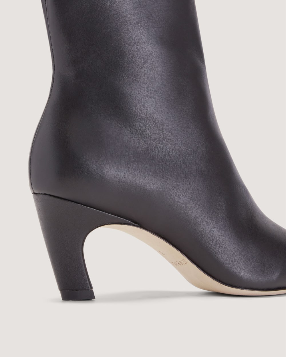 The Short Banana Boot in Black — detail view