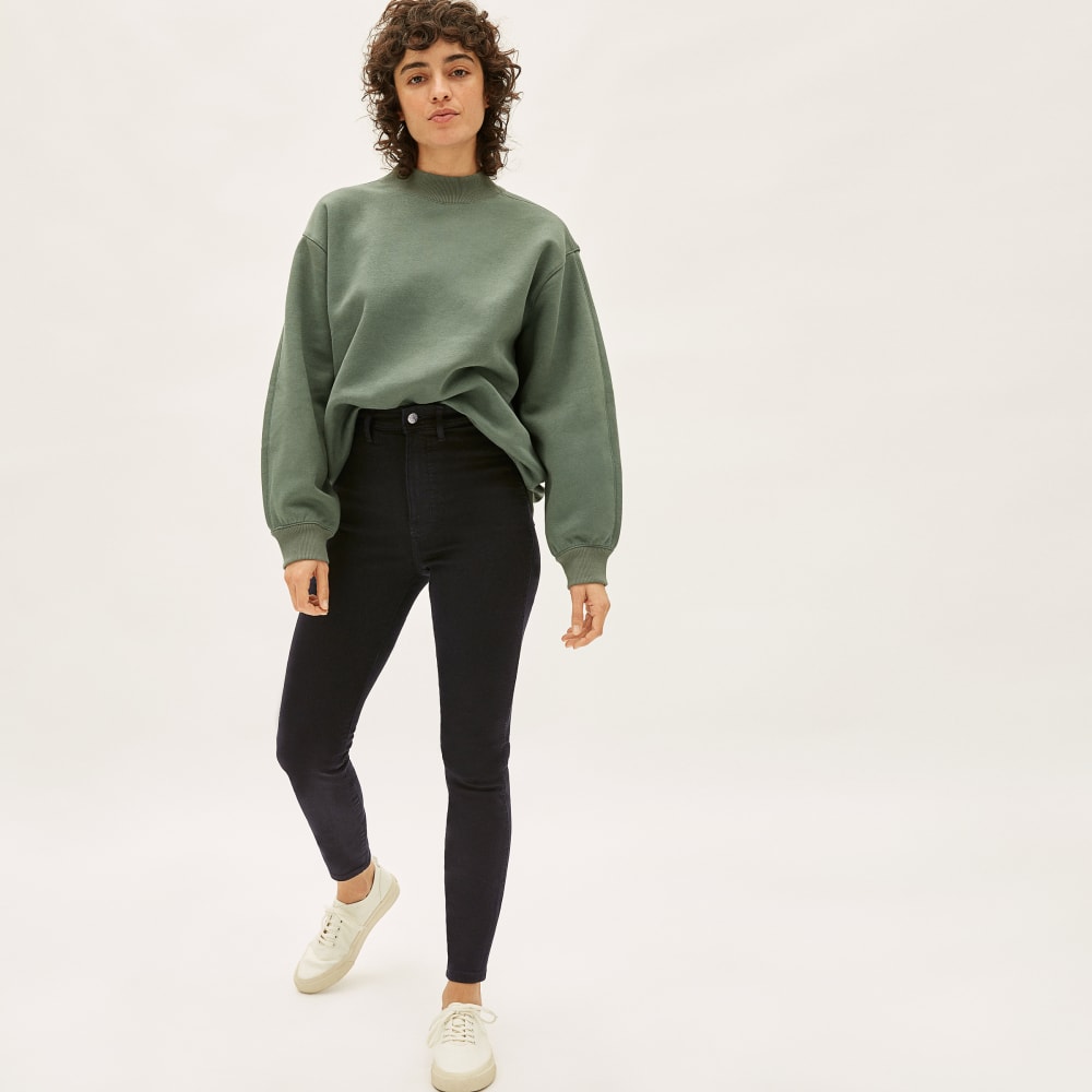 The Way-High® Clean Front Skinny Jean in Black — front view