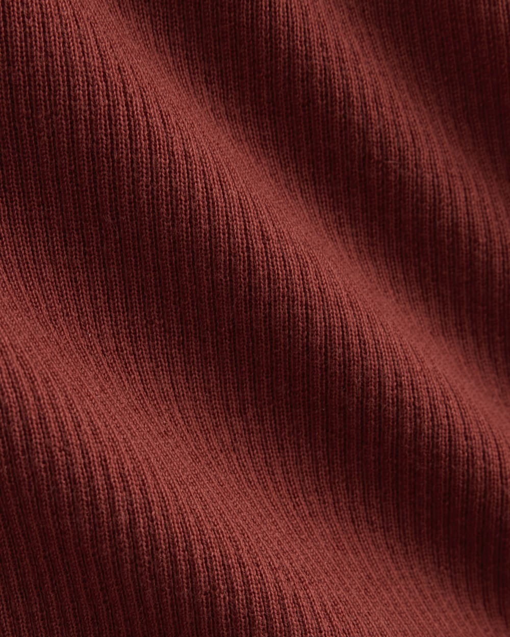 The Cropped Crew Top in Ultrafine Merino in Merlot — detail view
