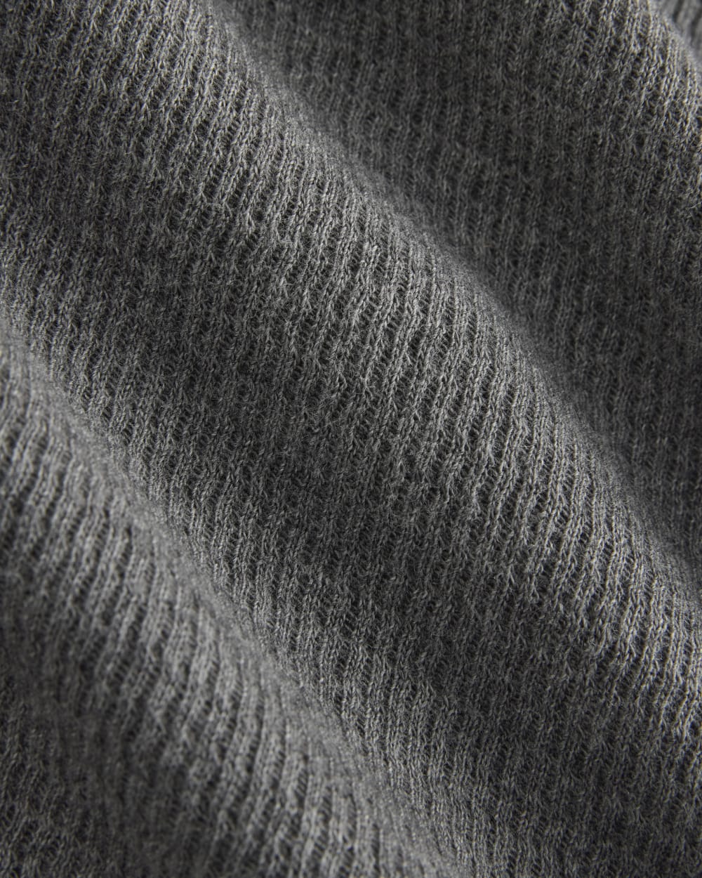 Shrunken Tee in Cozy Waffle in Heathered Charcoal — detail view