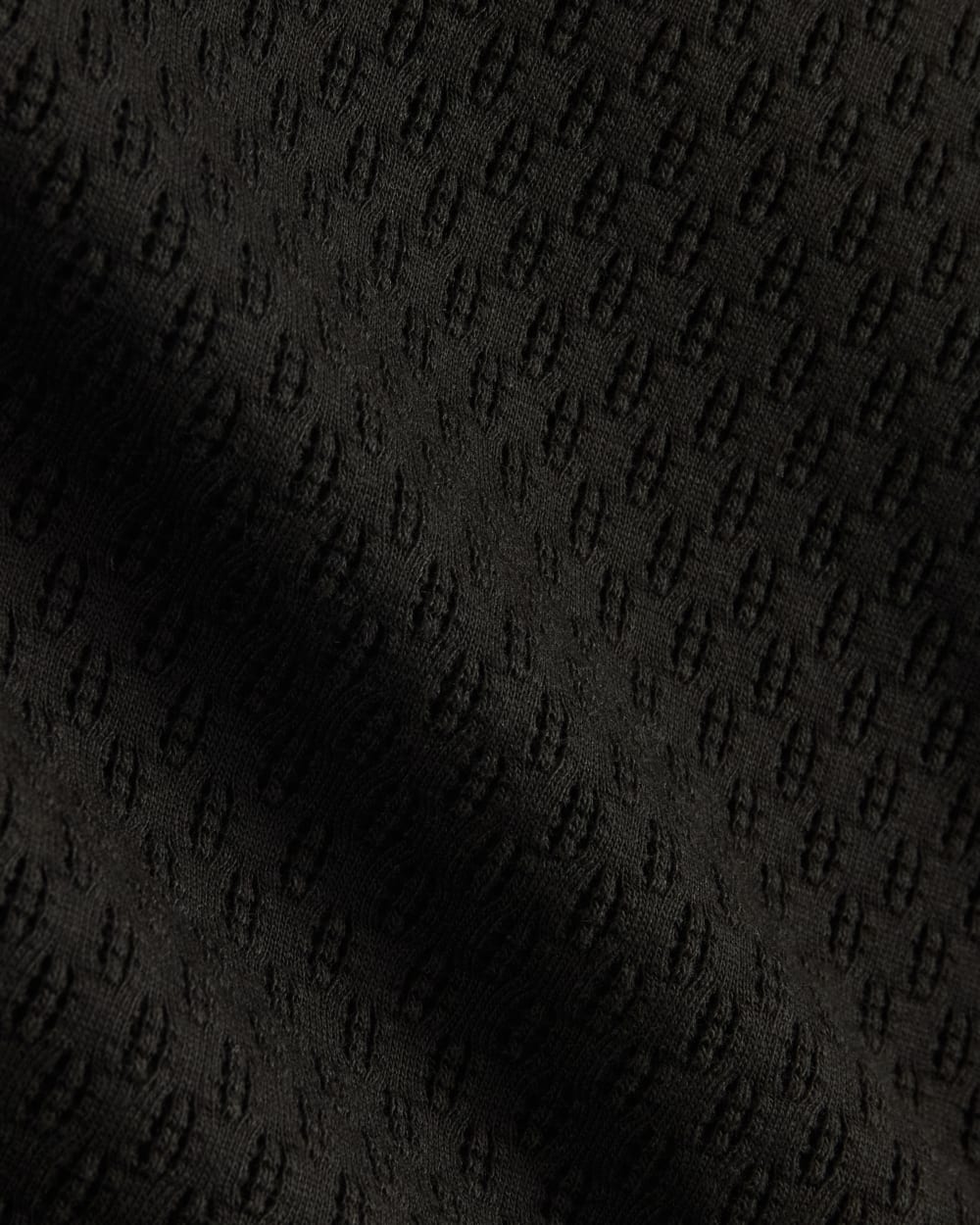 The Pointelle Short-Sleeve Tee in Black — detail view