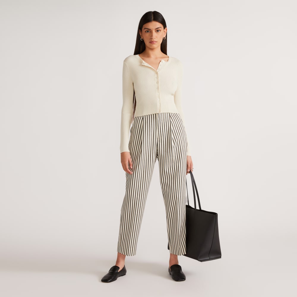 The Draper Tapered Pant in Buttersmooth in Ombre Stripe — front view