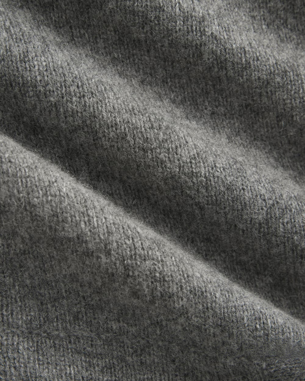 Full-Zip Hoodie in Wool Cashmere in Heather Charcoal — detail view