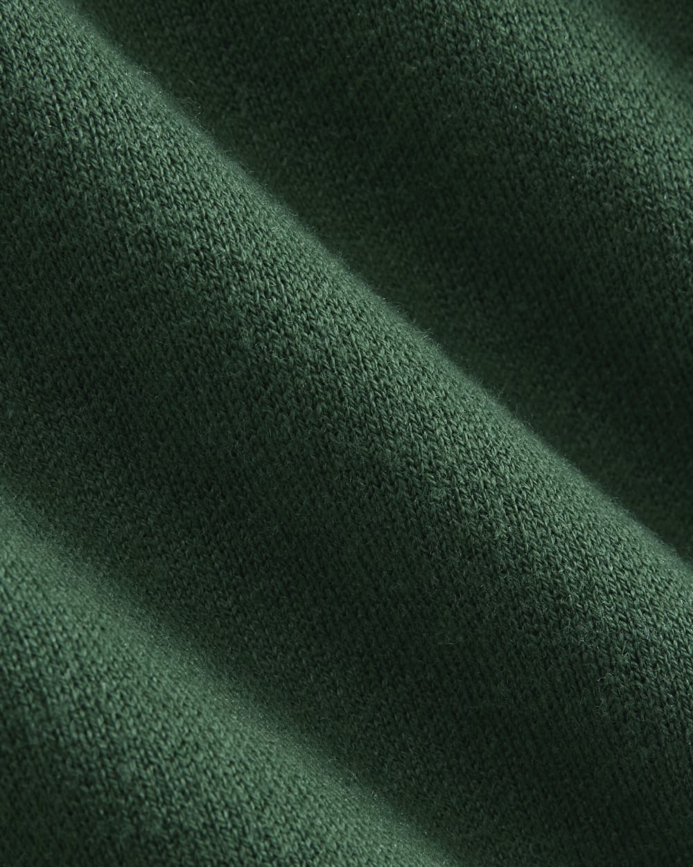 Double Knit Half-Zip in Cotton Merino in Hunter Green — detail view