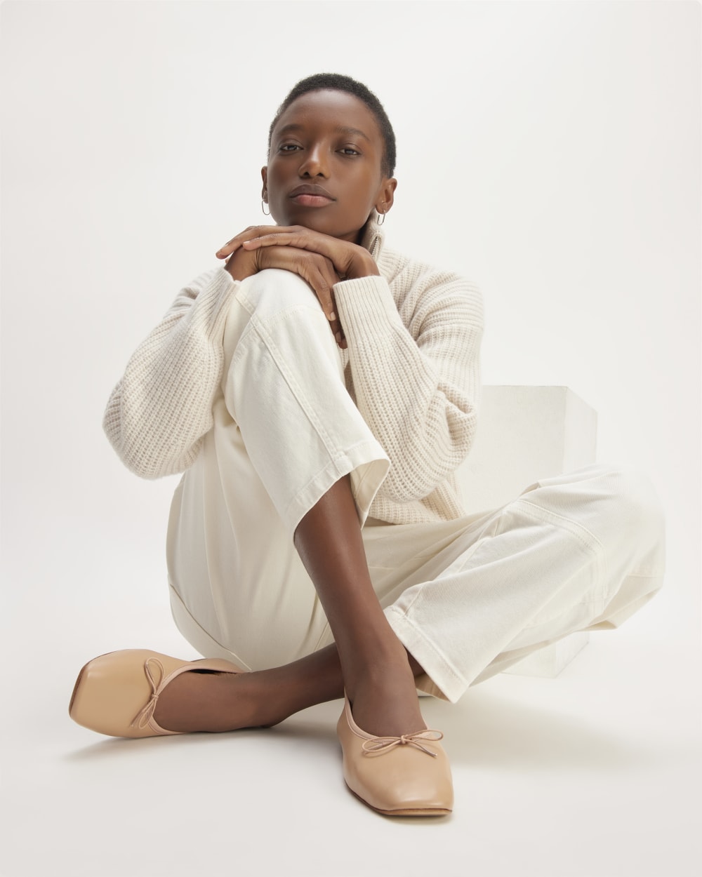 The Day Ballet Flat in Blush Tan — detail view