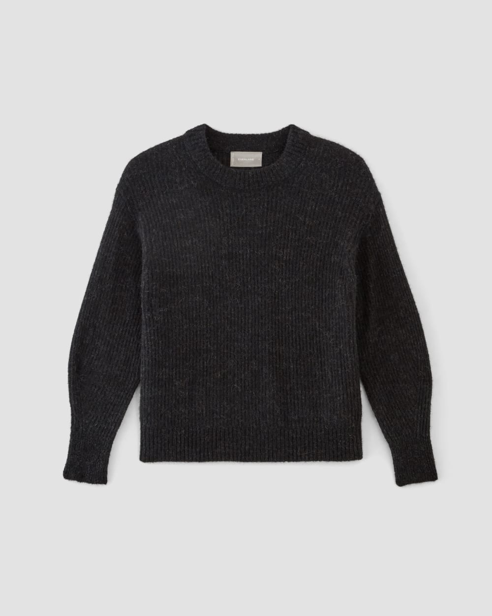 The Cocoon Crew in Alpaca in Heathered Black — alternate view