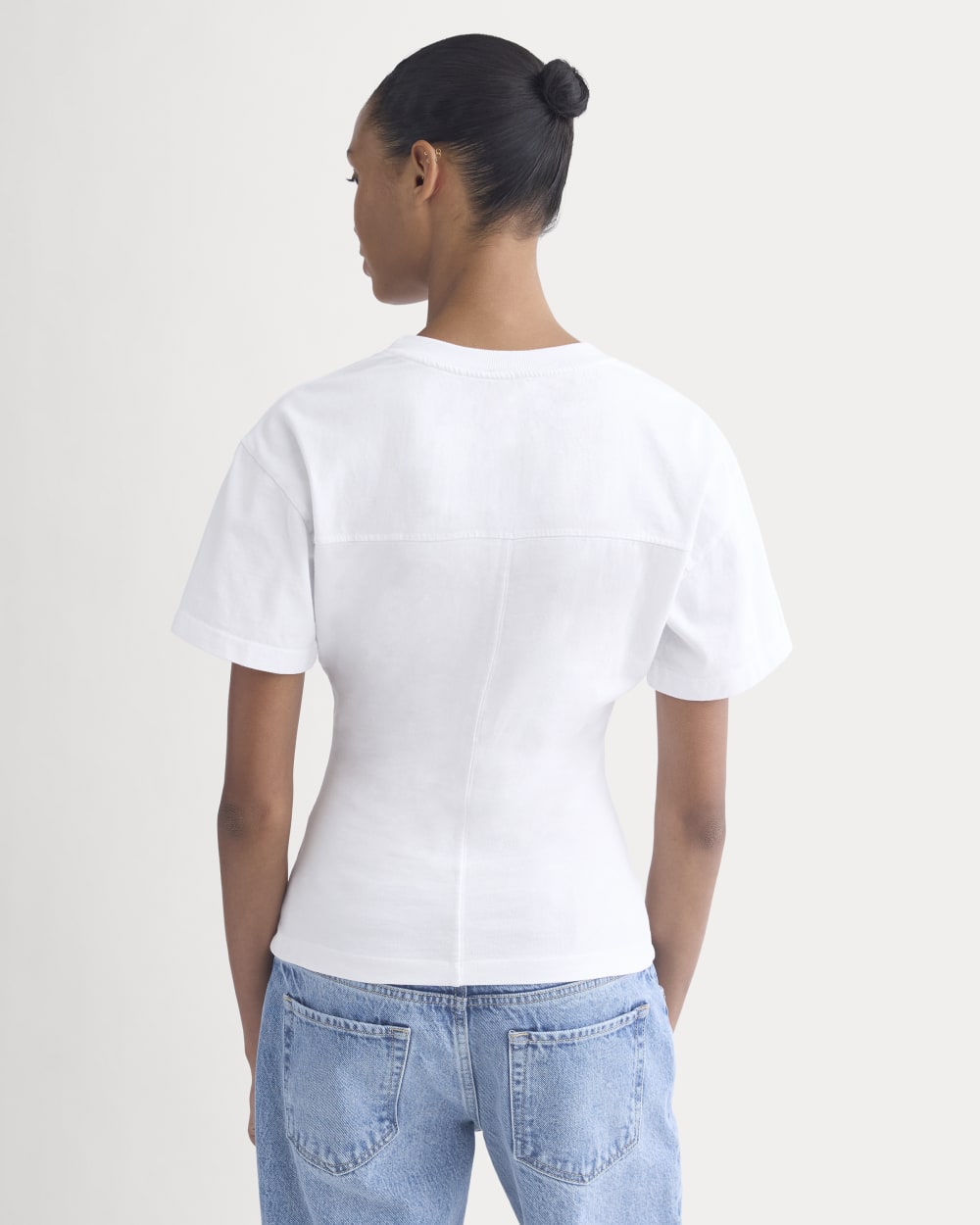 Everlane x Elena Bonvicini 73 Tee in Whitecap — detail view