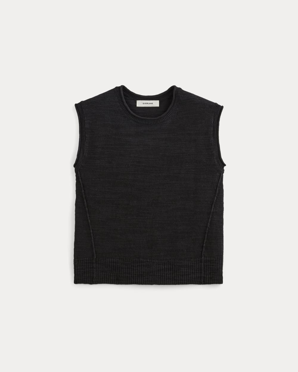The Muscle Sweater in Cotton Linen in Black — alternate view