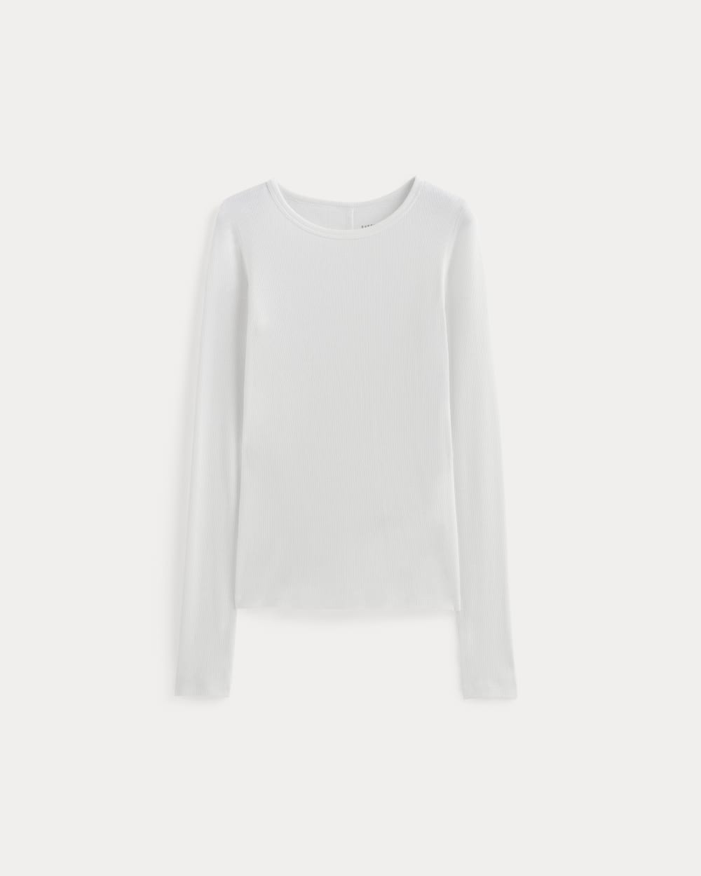 The Luxe Rib Long-Sleeve Crew in White — alternate view