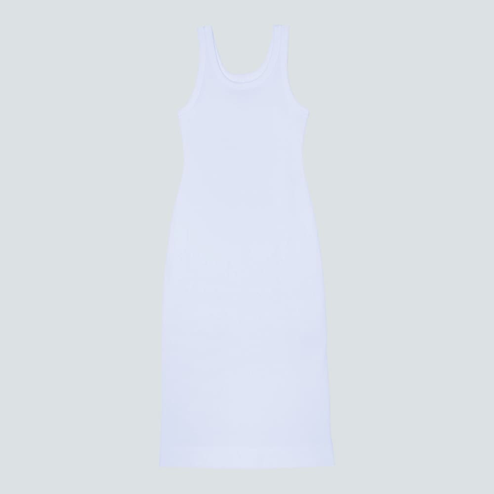 The ’90s Rib Dress in White — alternate view