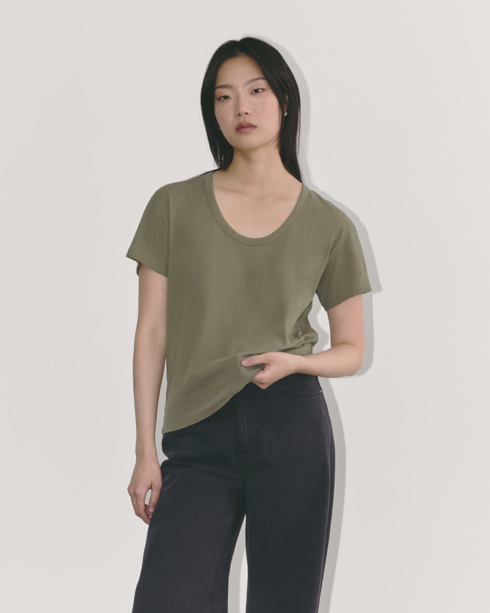 The Air Scoop-Neck Tee in Kalamata — front view