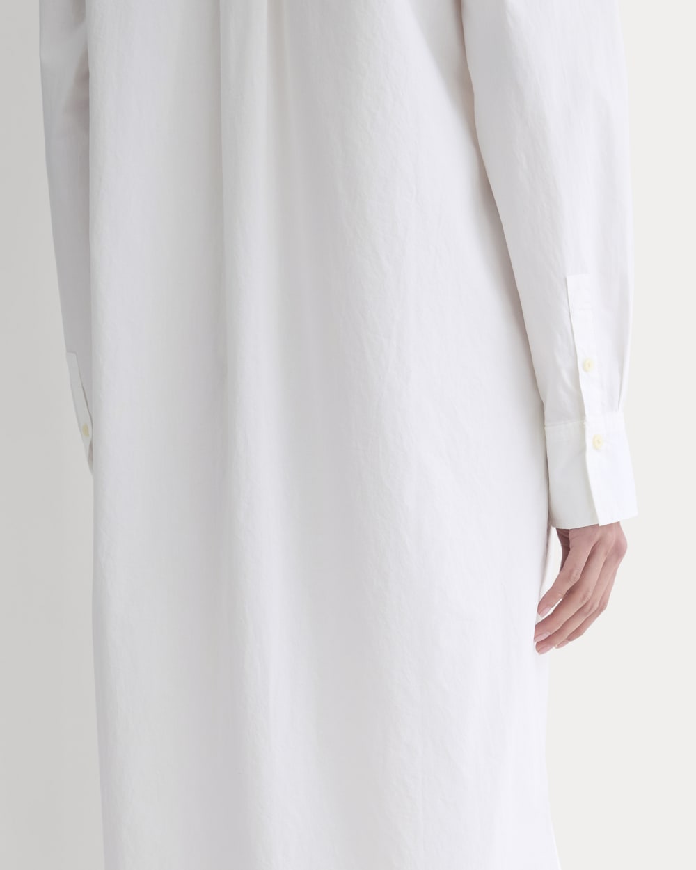 Midi Shirtdress in Ultrasoft Cotton in White — detail view