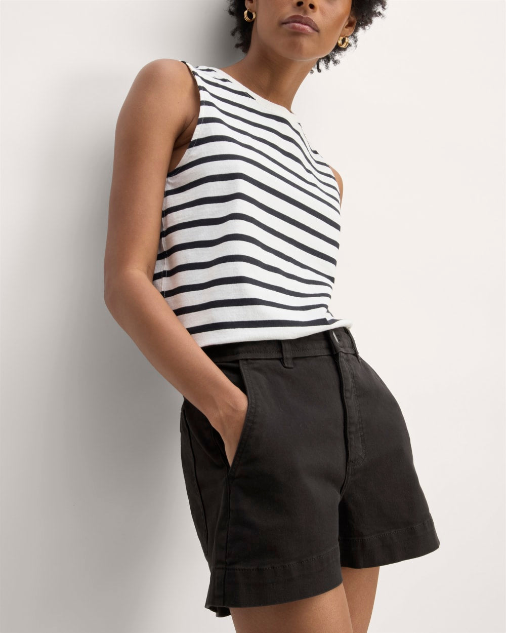 The Organic Way-High® Shortie Short in Black — front view