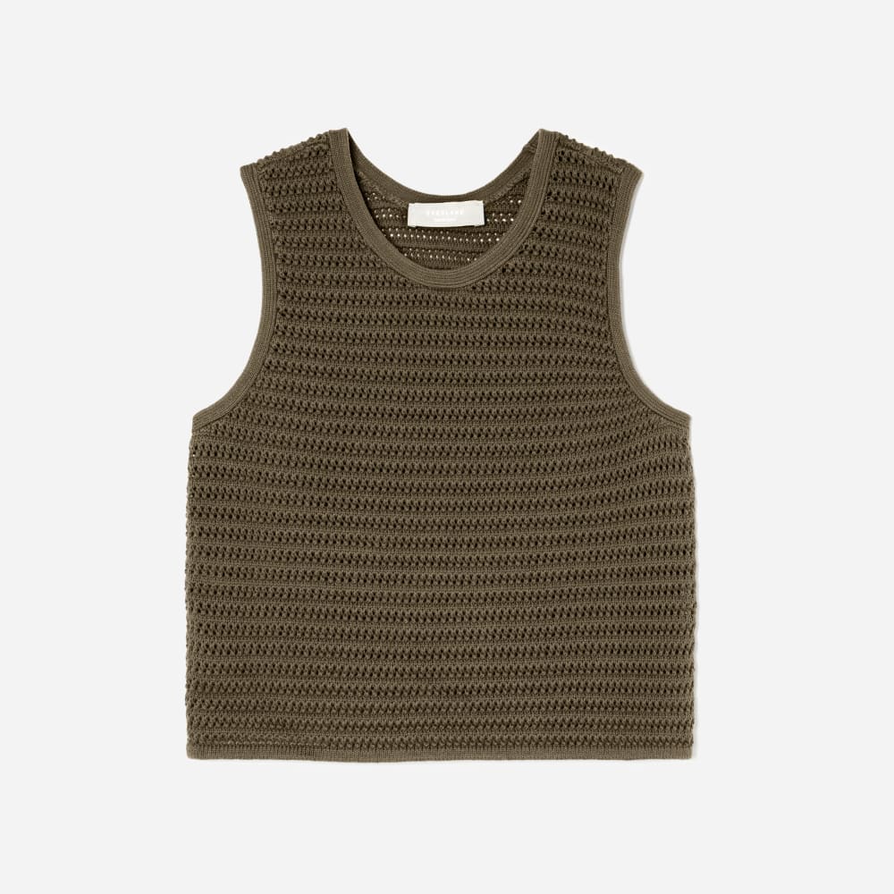 The Crochet Knit Cami in Beech — front view
