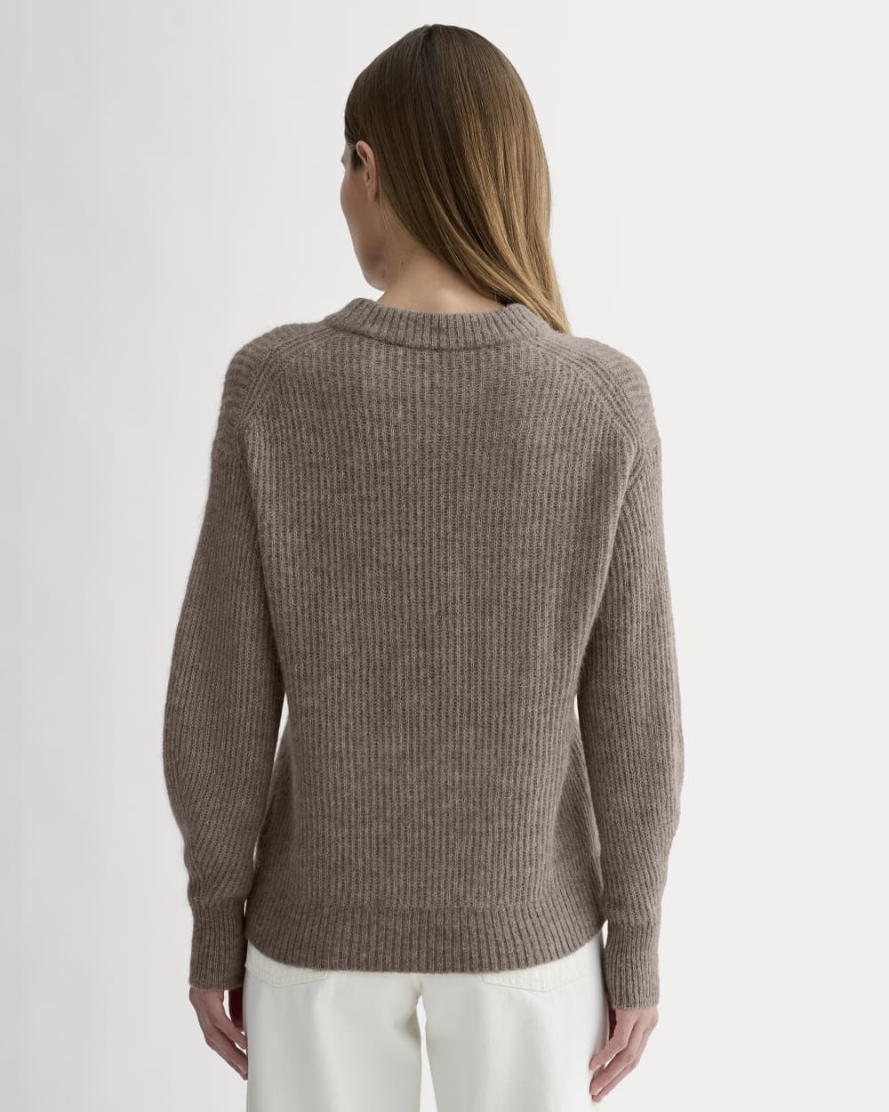 The Cocoon Crew in Alpaca in Taupe Melange — detail view