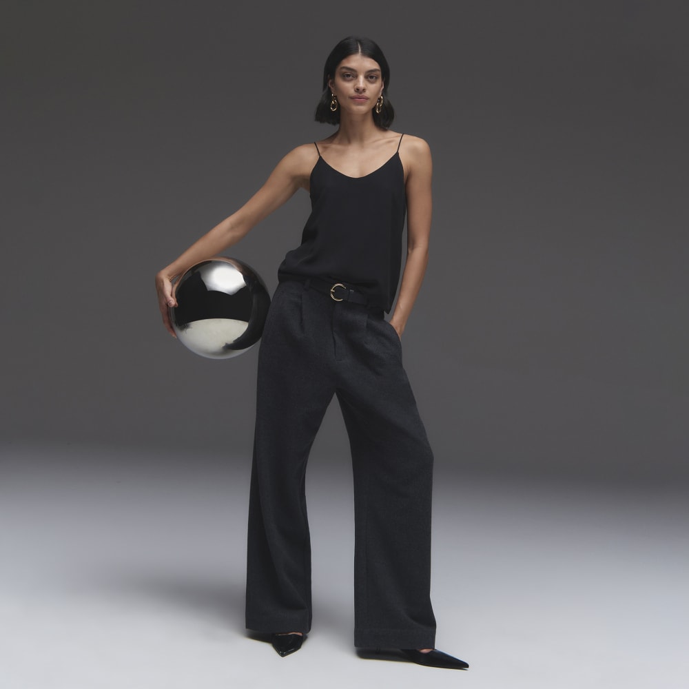The Washable Clean Silk Cami in Black — detail view