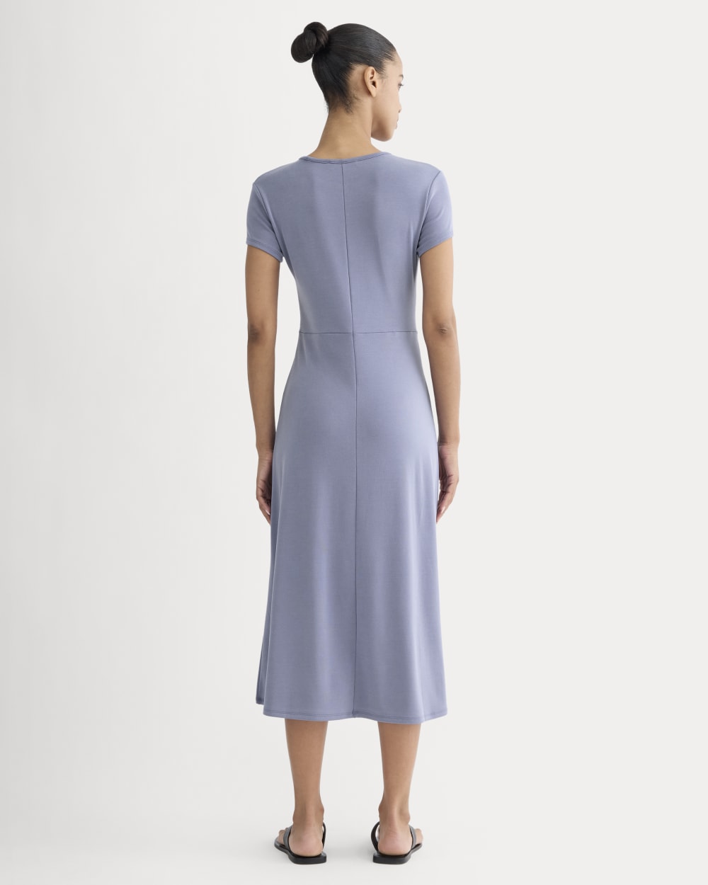 Midi Tee Dress in Butterknit in Blue Dusk — detail view