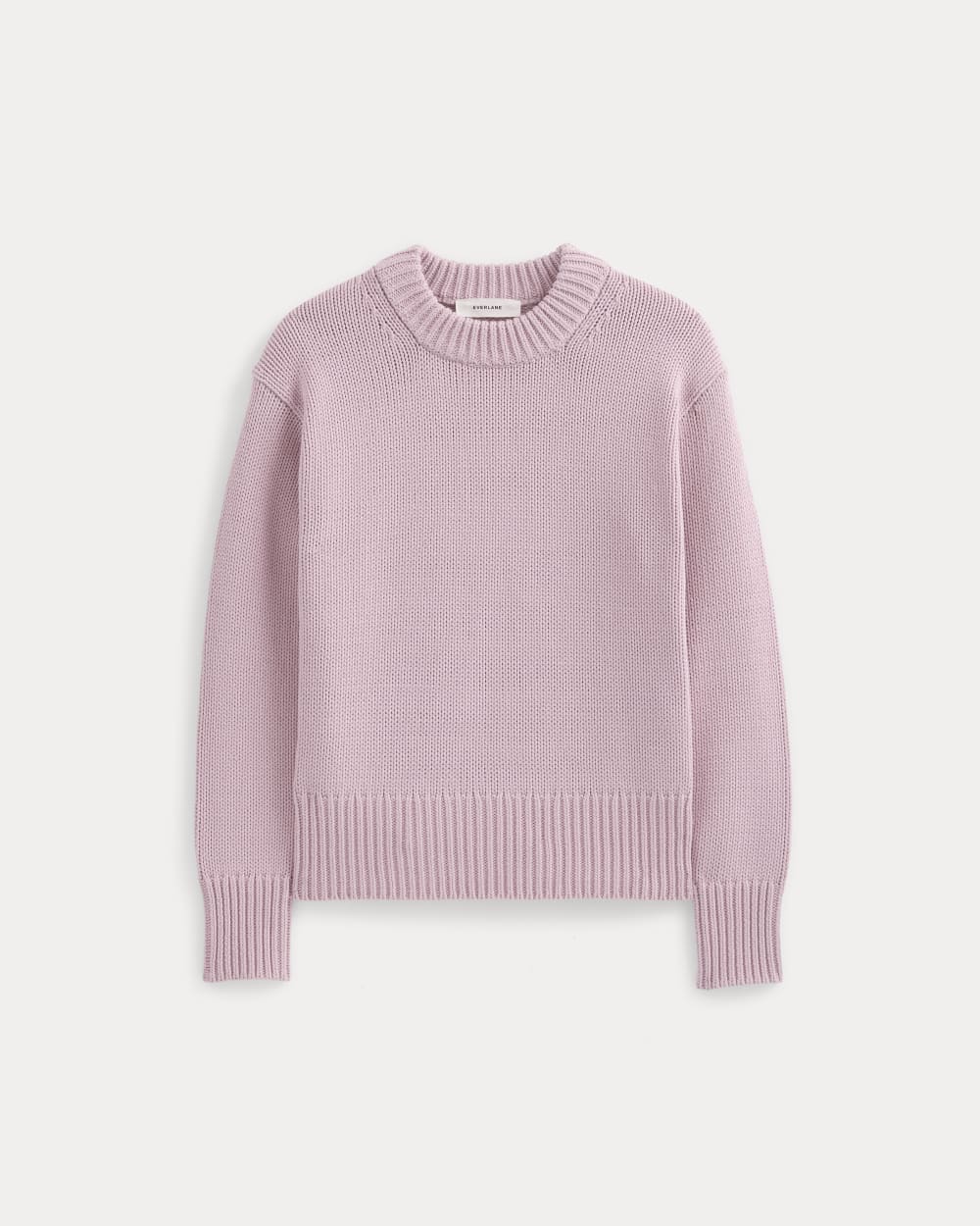 Oversized Cocoon Crew in Elevated Cotton in Burnished Lilac — alternate view