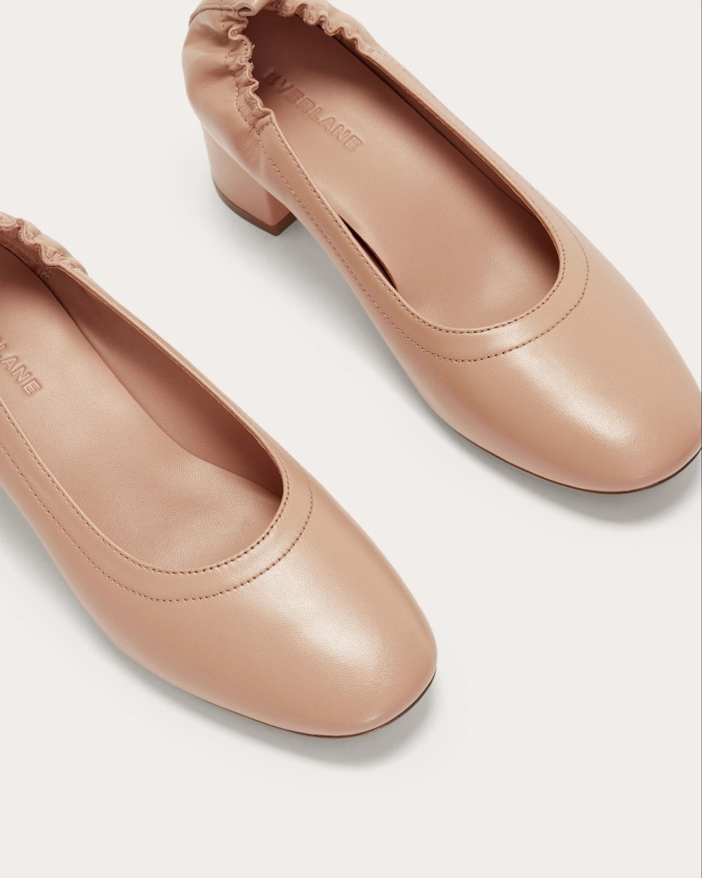 The Day Heel in Blush Tan — detail view
