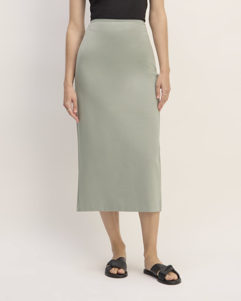 The Dream Maxi Skirt in Sage Green — detail view