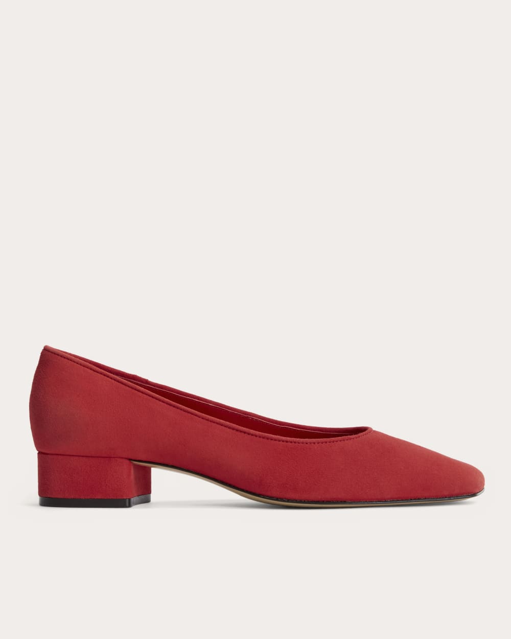 The Ballet Pump in Classic Red Suede — front view
