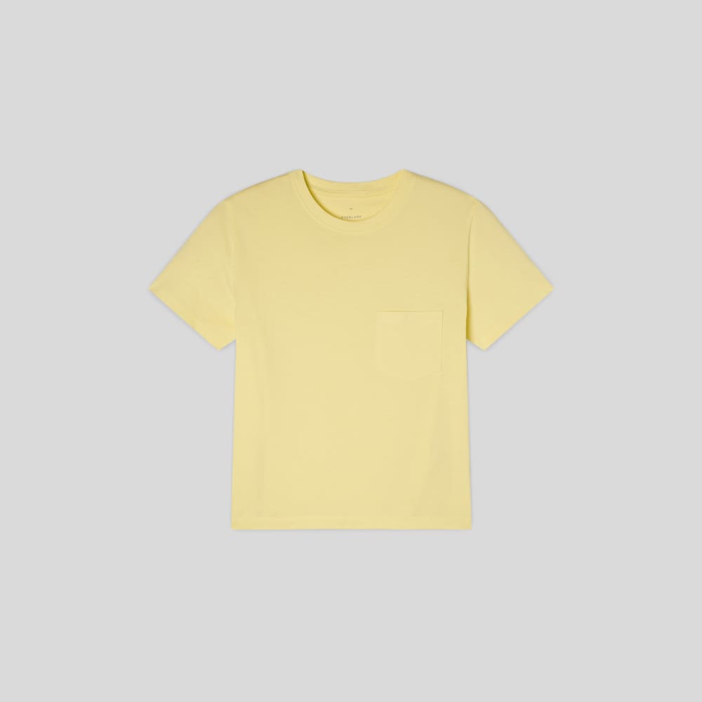 The Box-Cut Tee in Essential Cotton in Pale Yellow — alternate view