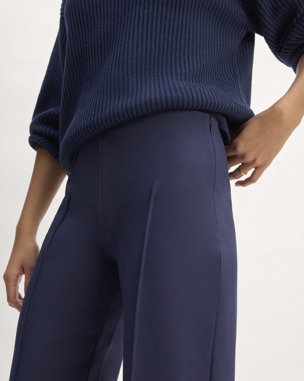 The Dream Trouser in Navy — detail view