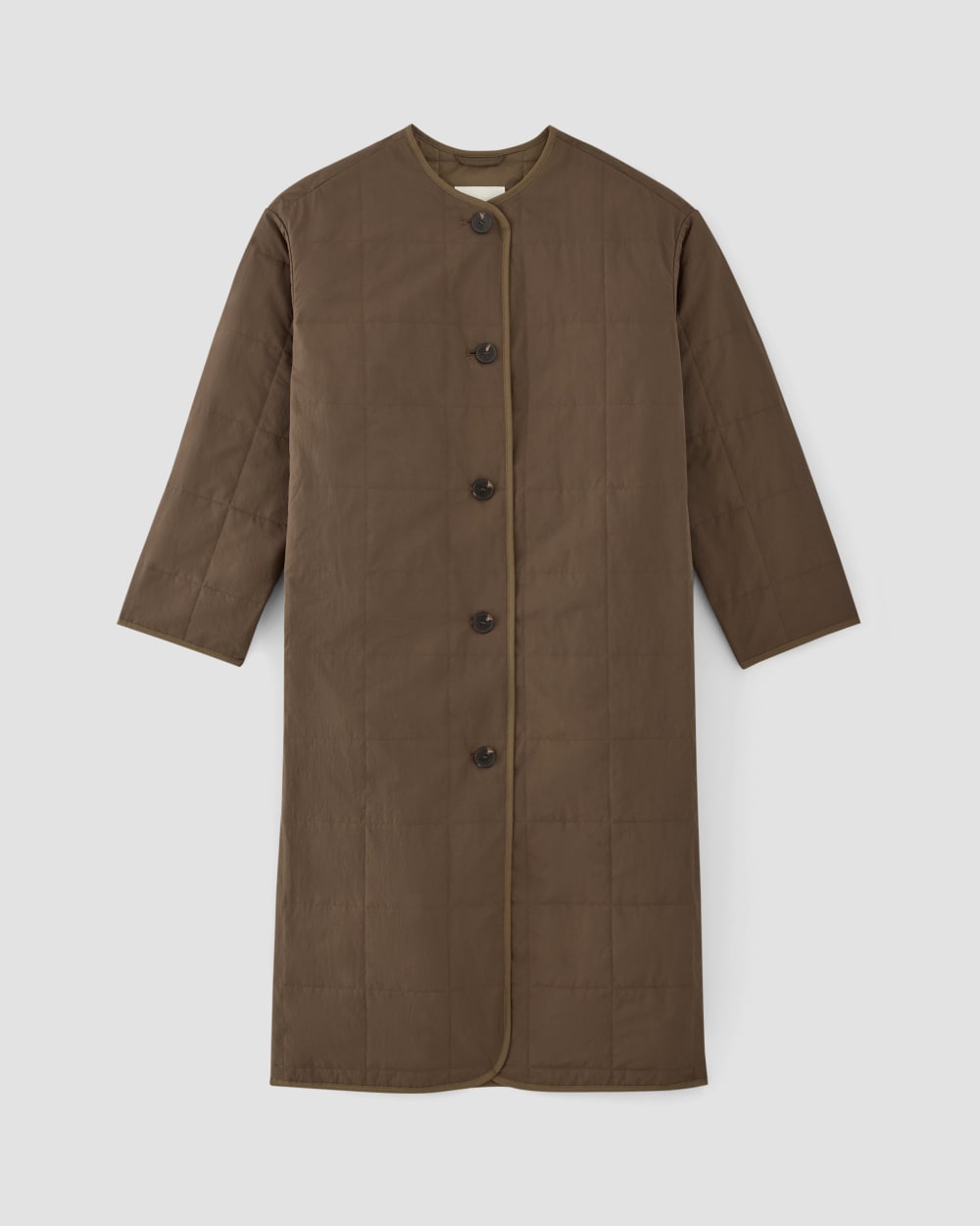 The ReNew Quilted Long Liner in Cocoa — alternate view