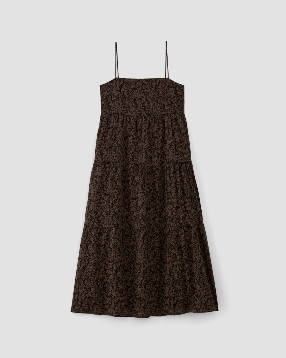 The Gauze Tiered Dress in Black / Cocoa Small Floral — alternate view