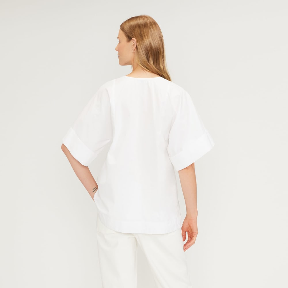 The Poplin Tunic in White — detail view