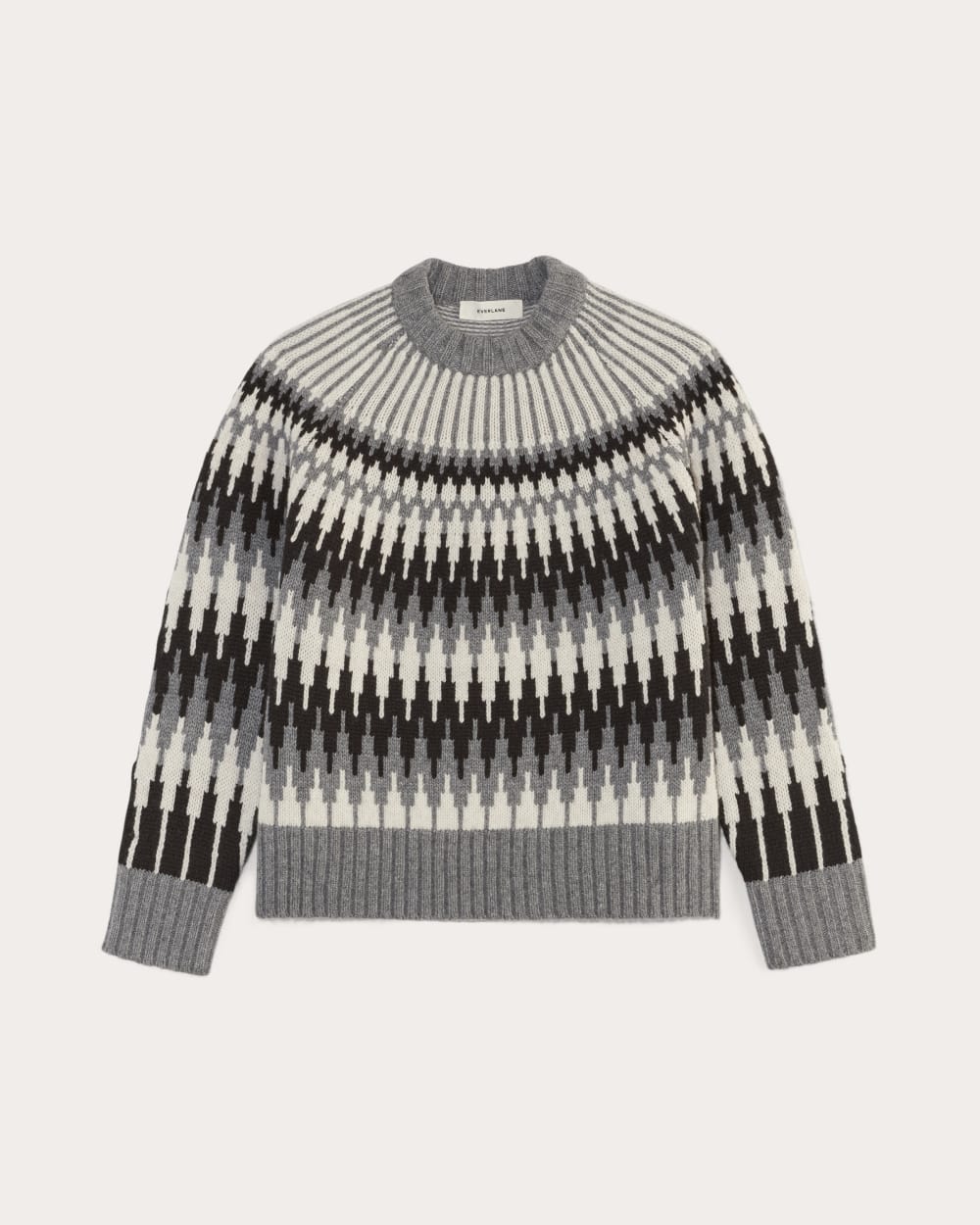 The Fair Isle Crew in Grey / Black Fair Isle — alternate view