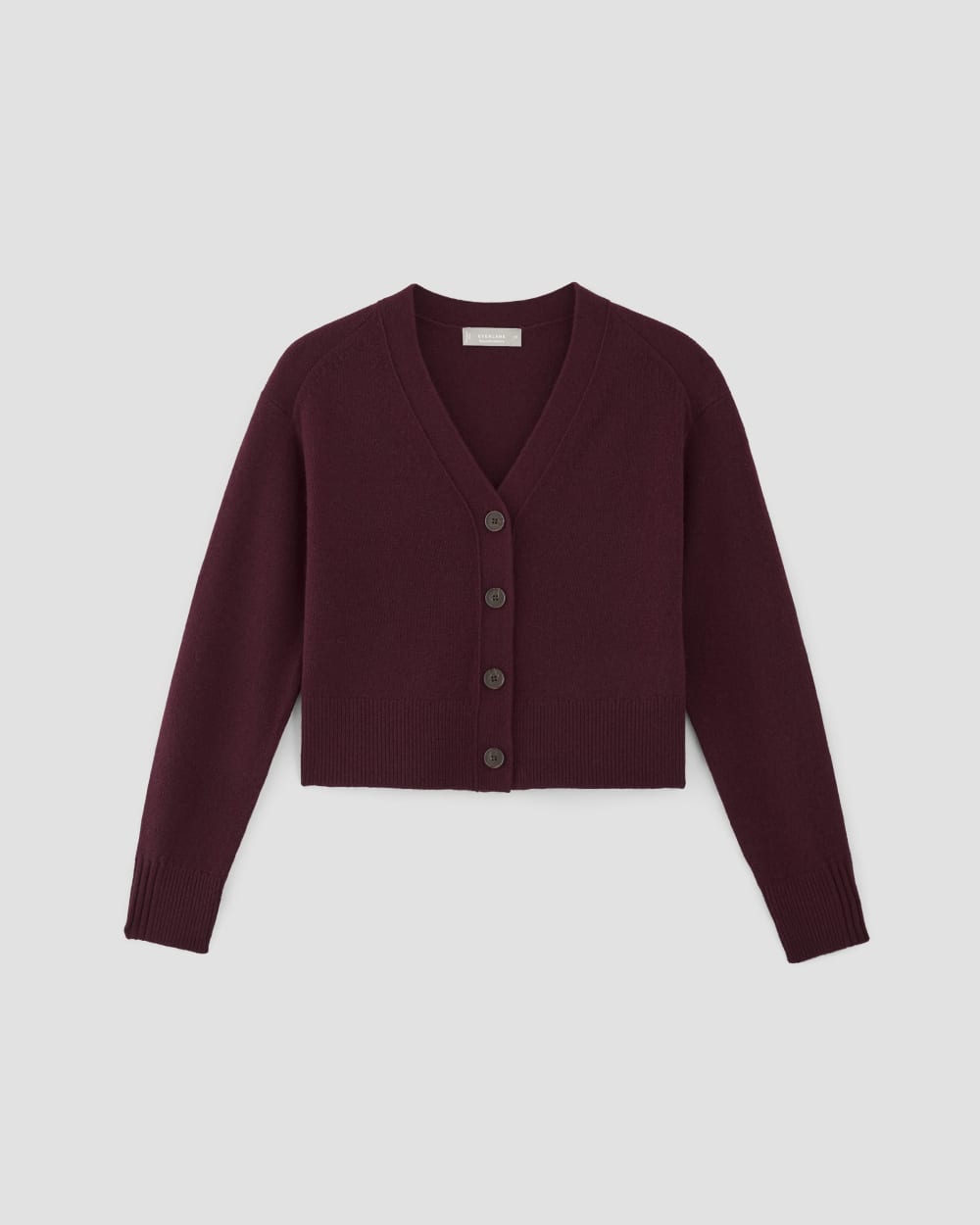 The Cashmere Cardigan in Brandy — alternate view
