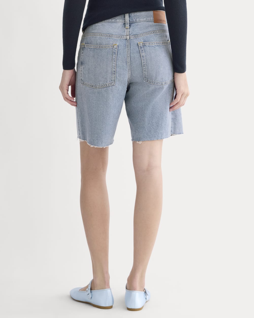 The OG Baggy Jean Short in Light Indigo — detail view