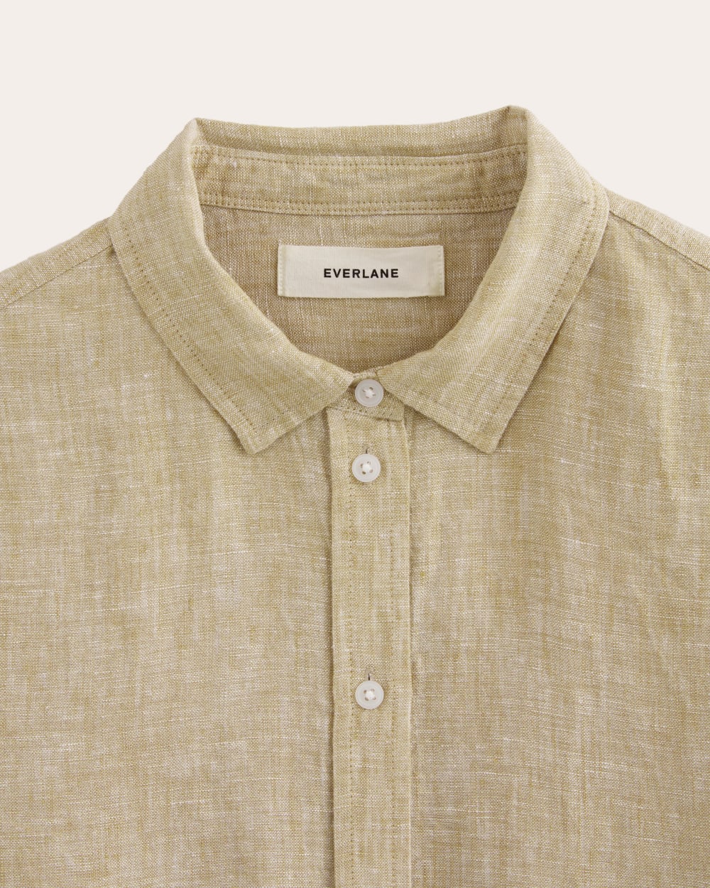 The Must-Have Shirt in Linen in Cornstalk Chambray — detail view