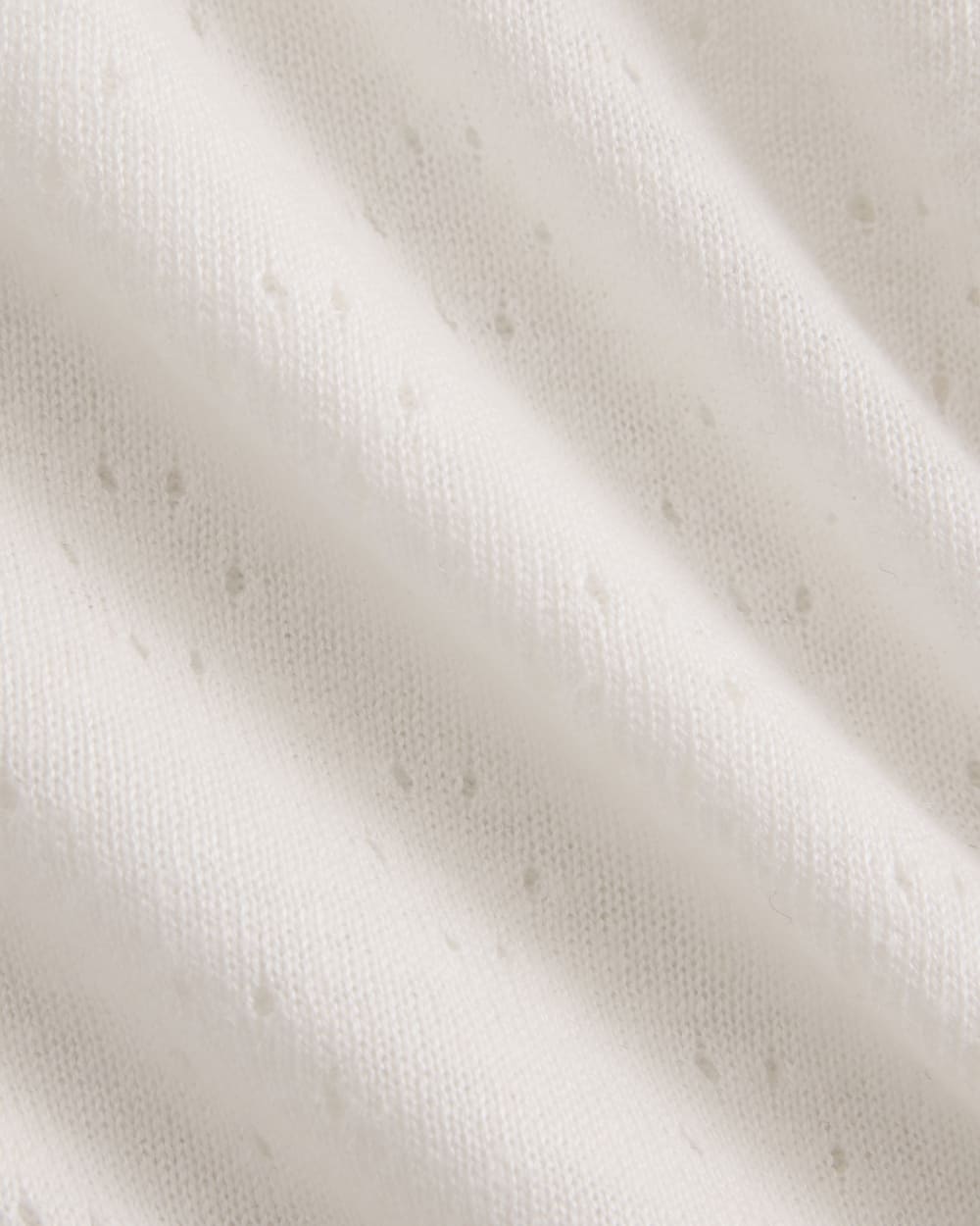 Lace Trim Cardigan in Fine Linen in Bone — detail view