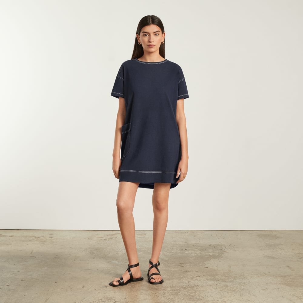 The Oversized Mariner Dress in Navy / White — alternate view