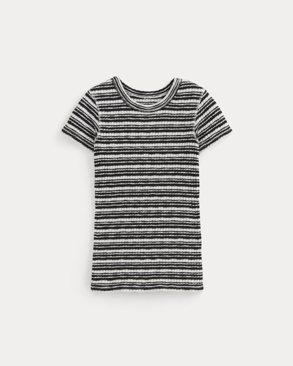 The Cozy Rib Tee in Bone / Black — alternate view