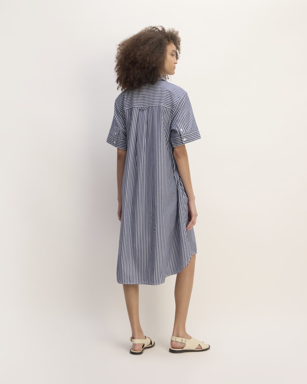 The Daytripper Dress in Dark Navy / White — detail view
